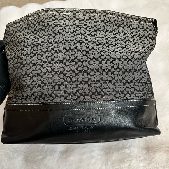 Vintage Coach Signature Black and Gray Shoulder Bag - Picture 1 of 16